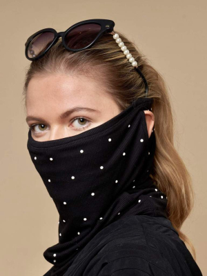 Lele Sadoughi Pearl Embellished Gaiter Face Mask