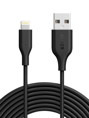 Anker 10' Powerline Lightning To Usb-a Round Cable - Black