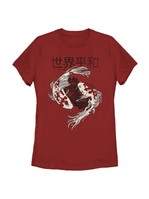 Women's Lost Gods Peaceful Koi Fish T-shirt