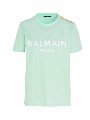 Balmain Logo Printed Crewneck T-shirt