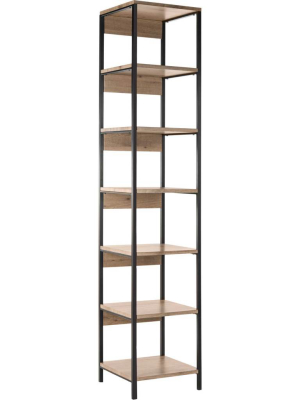 Lilyana Retro Mid Century 7 Tier Etagere Oak/black