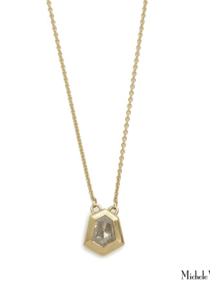 Stormy Grey Diamond Shield Necklace #3