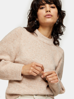 Oat Super Soft Ribbed Sleeve Sweater