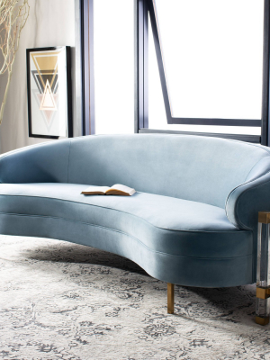 Primrose Curved Sofa Light Blue - Safavieh
