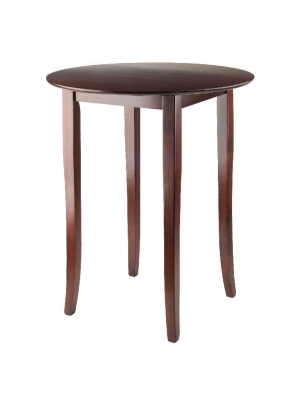 Fiona Round High/pub Table - Antique Walnut - Winsome