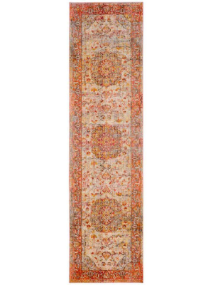 Vintage Persian Saffron/cream Runner Rug