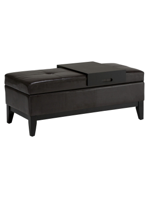 42" Jackson Storage Ottoman Bench With Tray - Wyndenhall