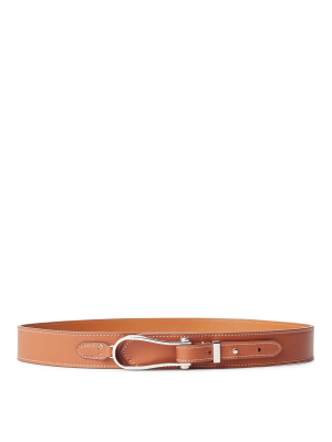 Stirrup-buckle Calfskin Belt