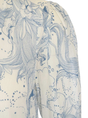 See By Chloé Aquatic Print Midi Dress