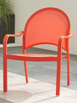 Lanai Orange Mesh Lounge Chair