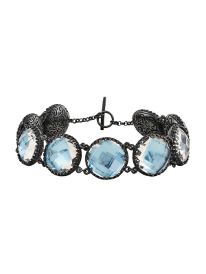 Olivia Button Bracelet - Sky