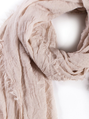 Lightweight Frayed Scarf - Sand