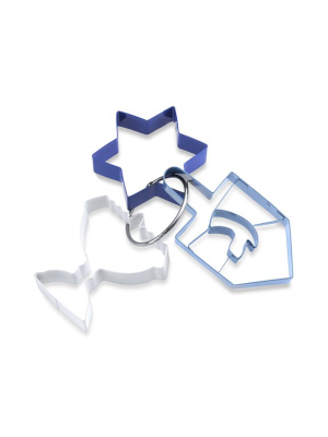 Williams Sonoma Hanukkah Cookie Cutters On Ring, Set Of 3