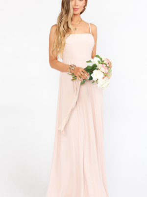 Lauren Tie Maxi Dress ~ Dusty Blush Crisp