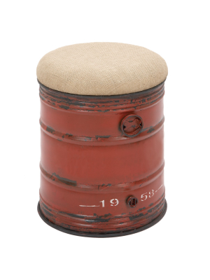 Metal Barrel Stool Red - Olivia & May