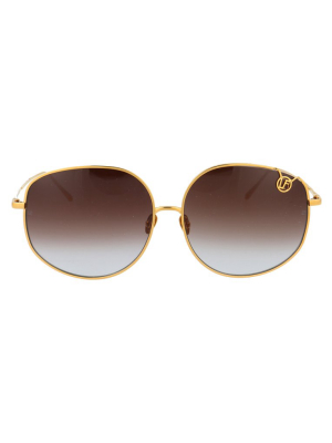 Linda Farrow Marisa Round Frame Sunglasses