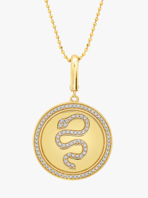 Snake Circle Pendant Necklace