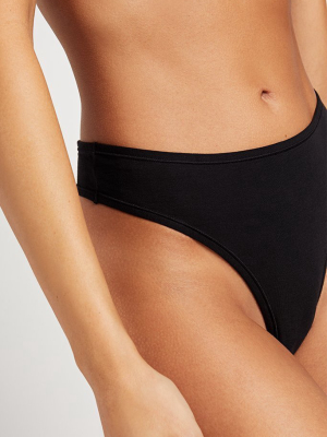 Cotton Thong In Black (pack)