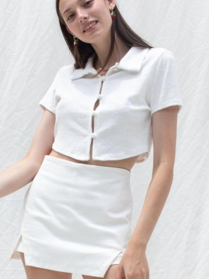 White Terry Cloth Top