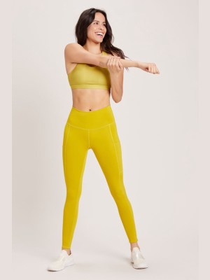 Wander High Waisted Pocket Legging - Vivid Chartreuse