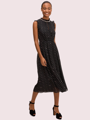 Wavy Dot Silkdress