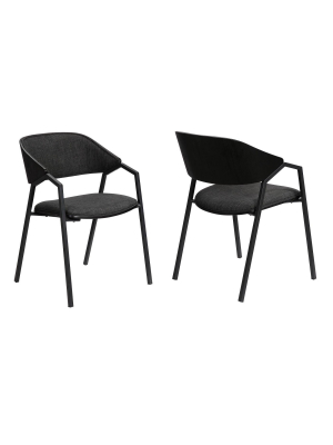 Set Of 2 Austin Modern Dining Accent Chairs Charcoal - Armen Living