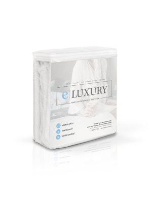 Eluxury Dimple Knit Waterproof Mattress Protector With Fitted Skirt