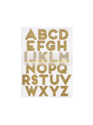 Gold Glitter Alphabet Sticker Sheets (x 10 Sheets)