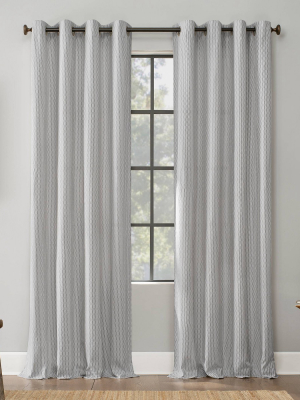 Geometric Deco Cotton Grommet Top Curtain - Archaeo