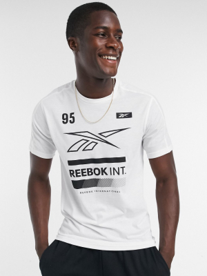 Reebok Training T-shirt In White With Largo Logo