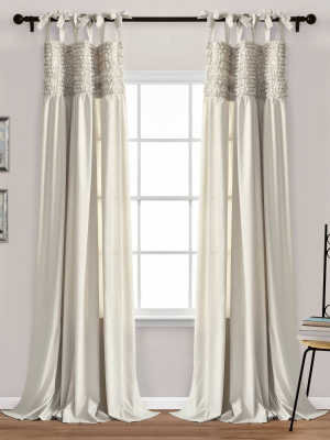 Set Of 2 40"x84" Lydia Ruffle Window Curtain Panels - Lush Décor