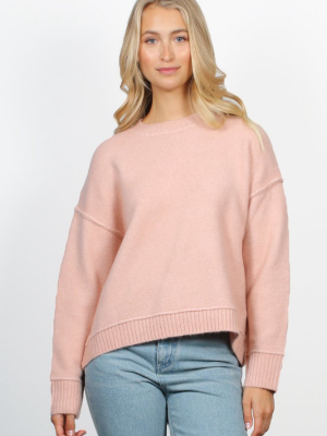 Oversized Blush Hi-low Jumper