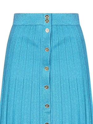 Pinko Shimmery Pleated Midi Skirt