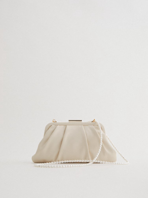 Pearl Strap Clasped Mini Crossbody Bag