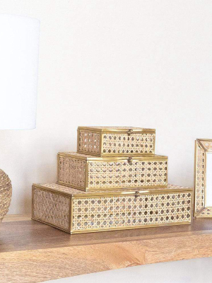 Anaya Natural Cane Wicker Decor Box