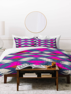 Pink Holli Zollinger Diamond Kilim Duvet Cover Set (king) - Deny Designs