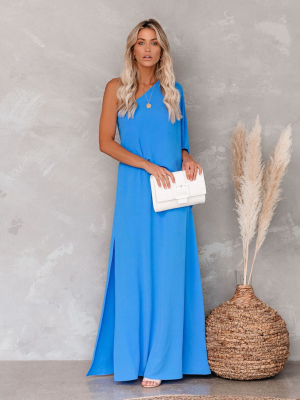 From The Source One Shoulder Maxi Dress - Clean Blue - Final Sale