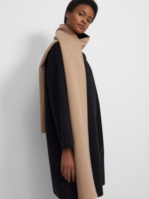 Scarf Coat In Double-face Wool-cashmere