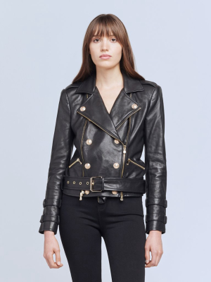 Billie Belted Leather Jacket