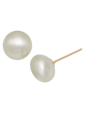 14k Yellow Gold 11mm Freshwater Pearl Stud Earrings