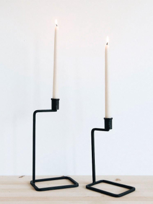 Angular Candlestick Set - Black