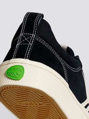 Catiba Pro Skate Black Suede And Canvas Contrast Thread Ivory Logo Sneaker Men