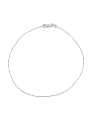 Sterling Silver Diamond-cut Ball/beaded Chain Anklet