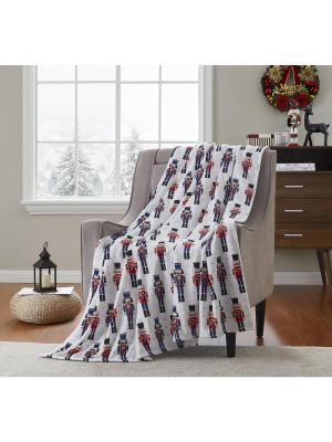 Kate Aurora Living Nutcrackers Ultra Soft & Plush Hypoallergenic Christmas Throw Blanket Cover