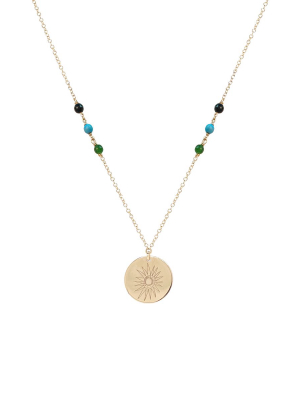 20x20 | Zoë Chicco | Justina Blakeney | Sun Disc & Mixed Stone Necklace