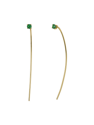 Emerald Crescent Pull Earrings