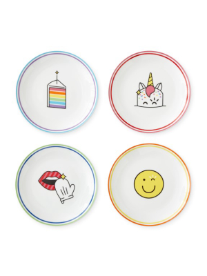 Flour Shop Sprinkles & Smiles Plates, Set Of 4