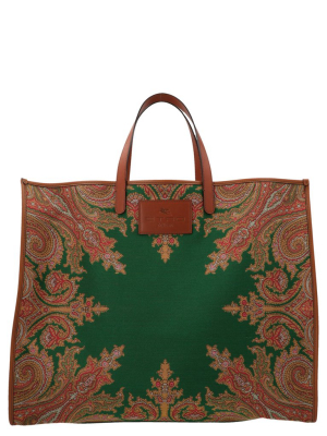 Etro Logo Patch Printed Tote Bag