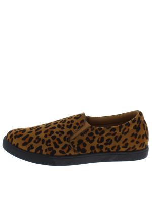 Cali1 Leopard Round Toe Slip On Loafer Flat