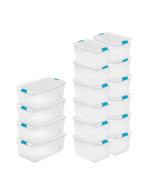 Sterilite 106 Qt. Plastic Storage Container (4 Pack) + 64 Qt Box (12 Pack)